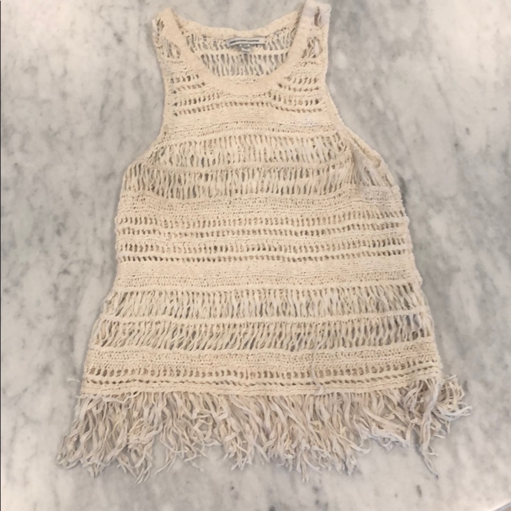 American eagle crocheted tassel tank
